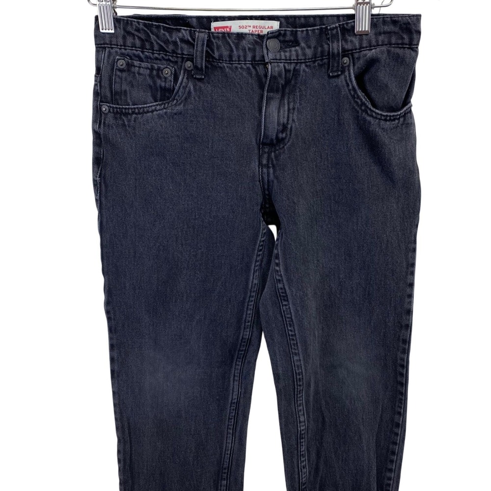Levi's 502 Regular Taper Black‎ Jeans Kids Size 14 Reg 27X27 Denim Pants (28x25)